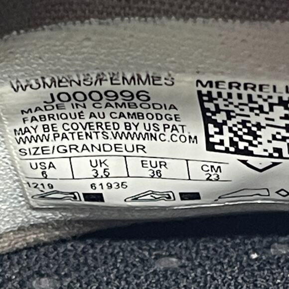 Merrell Gridway Moc Shoes Womens Size 6 Tan Canvas Slip On Vibram Sneakers - Picture 8 of 8